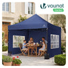 Tonnelle de jardin renforcée 3x3m pliable Barnum avec 4 parois latérales et fenêtres bleu - VOUNOT FR