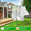 Etendoir a Linge Exterieur Rotatif avec housse de protection et Surface etendage 45m Argent Vert - VOUNOT FR