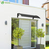 Auvent de porte marquise 120x80 cm transparent en Polycarbonate anti UV Anthracite - VOUNOT FR