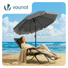 Parasol de jardin 2m avec ancrage sol et sac de transport Gris - VOUNOT FR