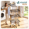 Sechoir a linge vertical tour etendoir pliable 4 niveaux 99x69x175.5 cm style bois noir - VOUNOT FR