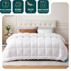 Couette temperee doux avec rembourrage polyester 300gsm 220x240cm blanc - VOUNOT FR