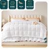 Couette 4 saisons doux 3 en 1 avec rembourrage polyester 500gsm 260x240cm blanc - VOUNOT FR