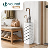 Porte-parapluies Metal avec bac de recuperation eau et 4 Crochets Motif Diagonal 15.5 x 15.5 x 43.5 cm blanc - VOUNOT FR