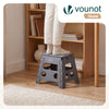 Tabouret pliant antiderapant 37x30x32.5 cm plastique gris - VOUNOT FR