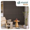 Lot de 4 panneaux acoustiques muraux Tasseaux en bois MDF avec feutre noir 120x60x2.1cm chêne foncé