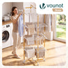 Sechoir a linge vertical tour etendoir pliable 4 niveaux 99x69x175.5 cm style bois blanc - VOUNOT FR