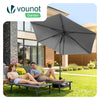 Parasol de jardin inclinable avec aeration et sac bandouliere 270cm gris