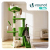 Arbre a chat 112cm multi niveaux Griffoir et niche Vert - VOUNOT FR