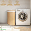 Panier a linge en bambou d’angle avec couvercle 58L