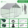 Enclos poulailler en metal galvanise et grillage avec bache PE 300x200x200cm