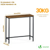 Console table style industriel en metal et MDF 75x24x75 cm Marron