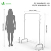 Portant a Vetements avec etagere Chaussures 8 Crochets Lateraux 110x41x150cm metal Blanc - VOUNOT FR