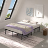 Cadre de lit metal avec fixation sommier et hauteur 36cm 160x200cm noir - VOUNOT FR