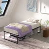 Cadre de lit metal avec fixation sommier et hauteur 36cm 90x190cm noir
