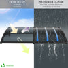 Auvent de porte marquise 200x80 cm en Polycarbonate anti UV Anthracite - VOUNOT FR