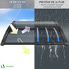 Auvent de porte marquise 100x80 cm en Polycarbonate anti UV Anthracite - VOUNOT FR