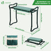 Agenouilloir tabouret de jardin 2 en 1 avec pochette de rangement EVA vert