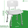 Chaise de douche avec dossier ergonomique a hauteur reglable en aluminum HDPE blanc - VOUNOT FR
