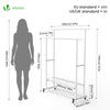 Portant a Vetements double avec roulettes et 2 etageres de rangement 120x40x146cm metal Blanc - VOUNOT FR