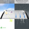 Auvent de porte marquise 120x80 cm transparent en Polycarbonate anti UV Noir - VOUNOT FR