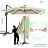 Parasol deporte inclinable Premium carre avec housse protection 3x3m Roma beige - VOUNOT FR