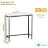 Console table style industriel en metal et MDF 75x24x75 cm Blanc