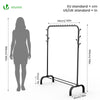 Portant a Vetements avec etagere Chaussures 8 Crochets Lateraux 110x41x150cm metal Noir - VOUNOT FR