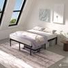 Cadre de lit metal avec fixation sommier et hauteur 36cm 140x190cm noir