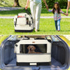 Sac transport pliable chien chat caisse cage portable 82x60x60cm beige - VOUNOT FR