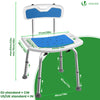 Chaise de douche avec dossier ergonomique a hauteur reglable en aluminum HDPE bleu - VOUNOT FR