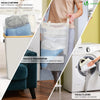 Panier a linge pliable 100L avec sac intérieur cadre bambou et couvercle beige - VOUNOT FR