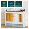 Cache radiateur en MDF avec lattes et etagere 111×19×82 cm Blanc - VOUNOT FR