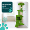 Arbre a chat 112cm multi niveaux Griffoir et niche Vert - VOUNOT FR