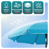 Parasol de jardin 2m avec ancrage sol et sac de transport Turquoise - VOUNOT FR