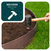 Bordure de jardin PE flexible 10M x 8 CM avec piquets marron
