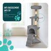 Arbre a chat 112cm multi niveaux Griffoir et niche Gris - VOUNOT FR