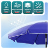 Parasol de jardin 2m avec ancrage sol et sac de transport Bleu - VOUNOT FR