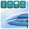 Parasol de jardin 2m avec ancrage sol et sac de transport Bleu mixte - VOUNOT FR
