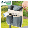Agenouilloir tabouret de jardin 2 en 1 avec pochette de rangement EVA gris