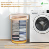 Panier a linge en bambou rond avec couvercle 58L