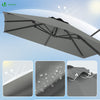 Parasol deporte inclinable Premium carre avec housse protection 3x3m Roma Gris - VOUNOT FR