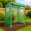 Serre de jardin Serre tomates avec porte et fenetres moustiquaire bache PE renforcee 135g/m2 200x77x170cm Vert