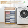 Panier a linge en bambou rectangulaire avec couvercle 72L - VOUNOT FR