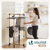 Sechoir a linge vertical tour etendoir pliable 3 niveaux 99x69x135.5 cm style bois noir - VOUNOT FR