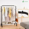 Portant a Vetements avec etagere Chaussures 8 Crochets Lateraux 110x41x150cm metal Noir - VOUNOT FR