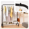 Portant a Vetements avec etagere Chaussures 8 Crochets Lateraux 110x41x147cm metal Noir