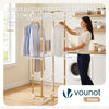 Sechoir a linge vertical tour etendoir pliable 4 niveaux 99x69x175.5 cm style bois blanc - VOUNOT FR