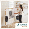 Sechoir a linge vertical tour etendoir pliable 3 niveaux 99x69x135.5 cm style bois blanc - VOUNOT FR