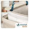 Panier a linge 2 compartiments et sacs amovibles auto ajustant avec couvercle 150L Beige - VOUNOT FR
